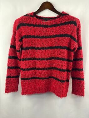 Women’s Relativity Small Bright Red & Black Stripe Sweater